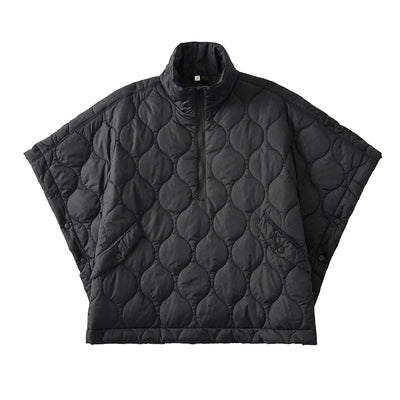 Shawl Cape Vest with Stand Collar