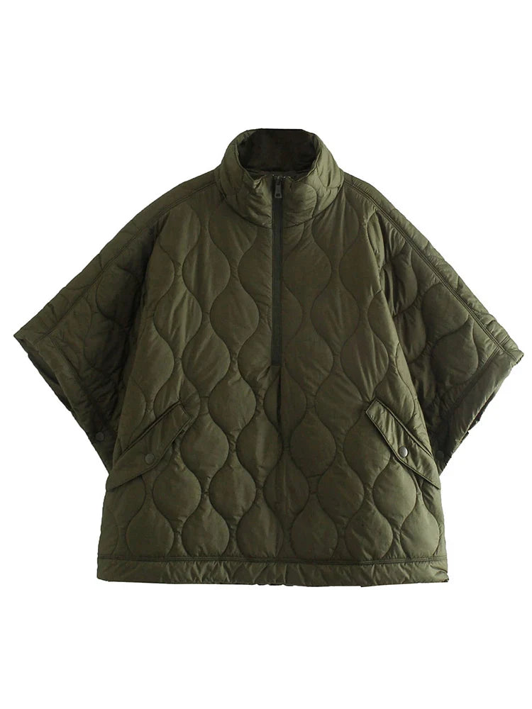 Shawl Cape Vest with Stand Collar