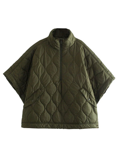 Shawl Cape Vest with Stand Collar