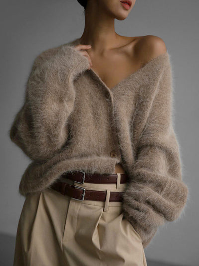 Oversized Wool Buttoned Cardigan