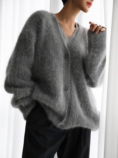 Oversized Wool Buttoned Cardigan