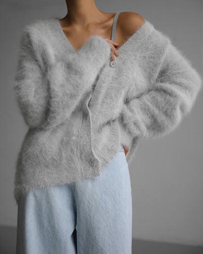 Oversized Wool Buttoned Cardigan