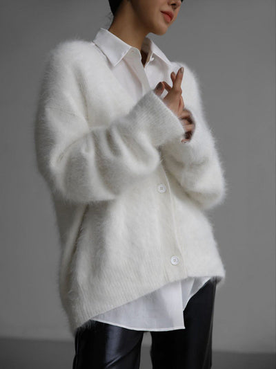 Oversized Wool Buttoned Cardigan