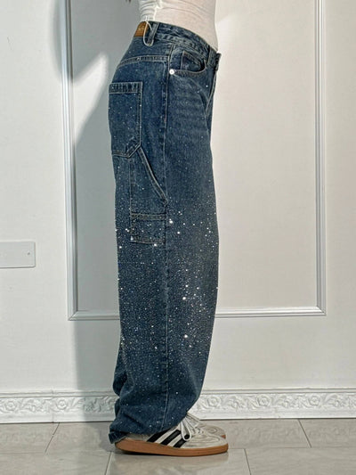 Mid-Rise Jeans with Glitter