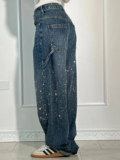 Mid-Rise Jeans with Glitter