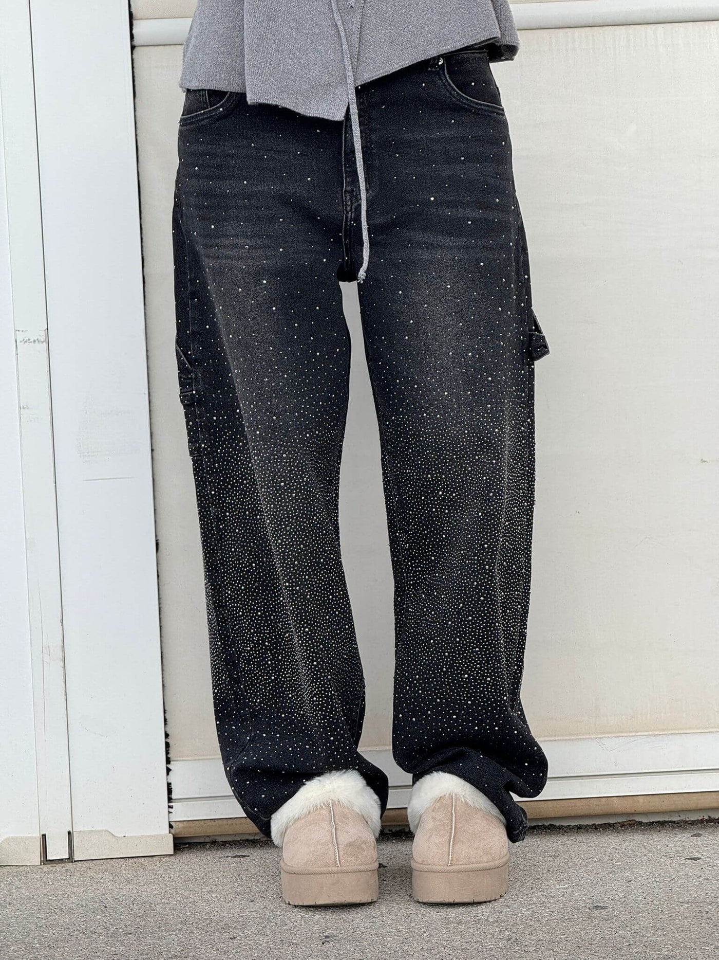 Mid-Rise Jeans with Glitter
