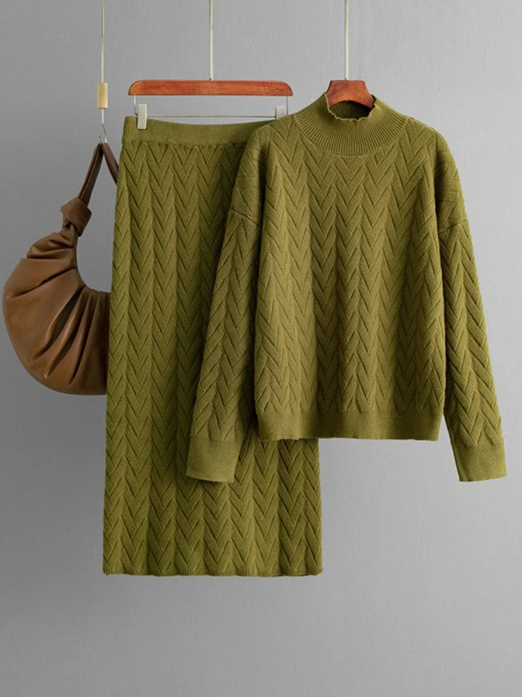 Knitted Loungewear Skirt Set