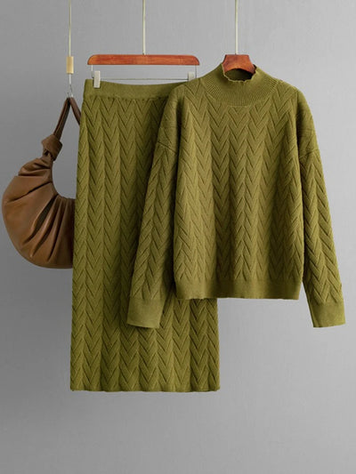 Knitted Loungewear Skirt Set