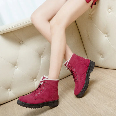 Warm Flat Heel Snow Boots