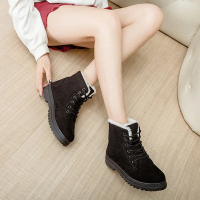 Warm Flat Heel Snow Boots