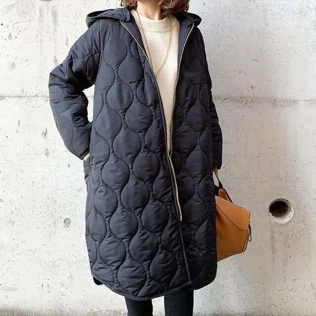 Long Quilted Puffer Coat