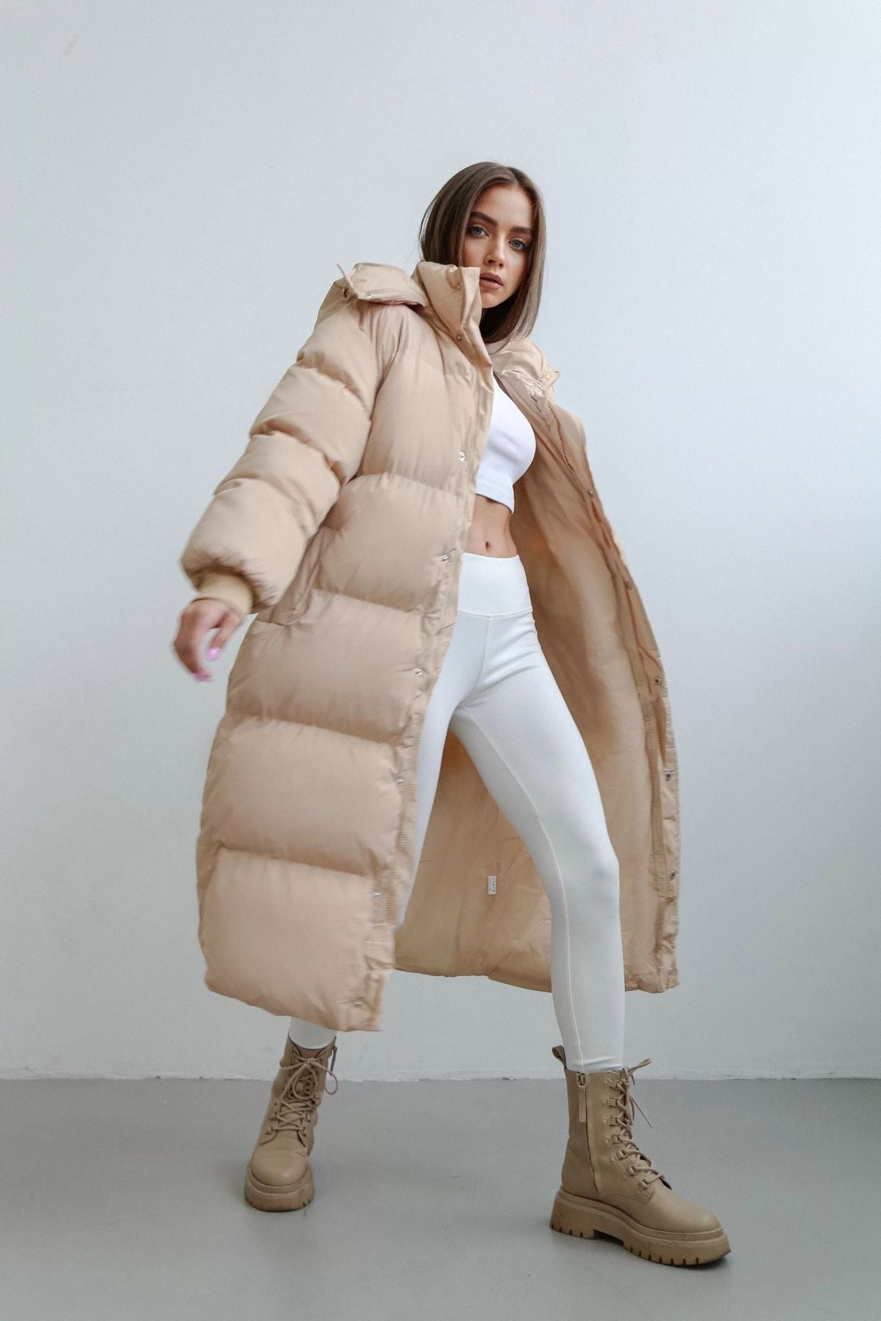 Oversized Quilted Puffer Trench Coat
