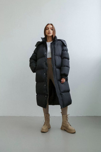 Oversized Quilted Puffer Trench Coat