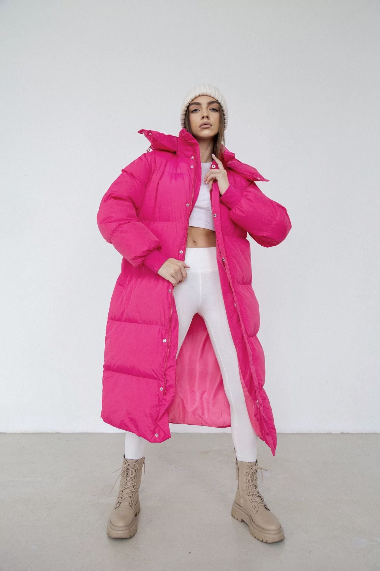 Oversized Quilted Puffer Trench Coat