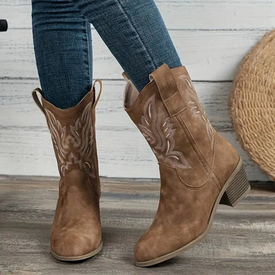 Suede Leather Western Boots