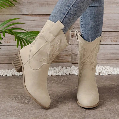 Suede Leather Western Boots