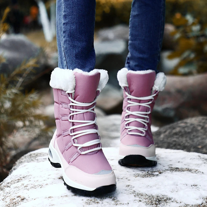 Waterproof Lace-Up Winter Boots