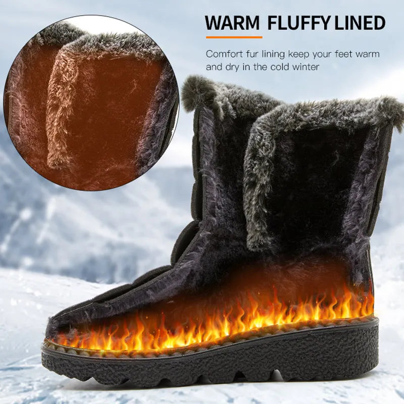 Waterproof Winter Boots with Fur Lining