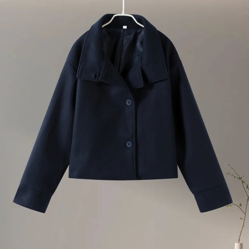 Winter Wool Cape Collar Coat